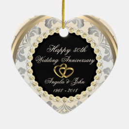 ダイヤモンド 50周年結婚記念 セラミックオーナメント