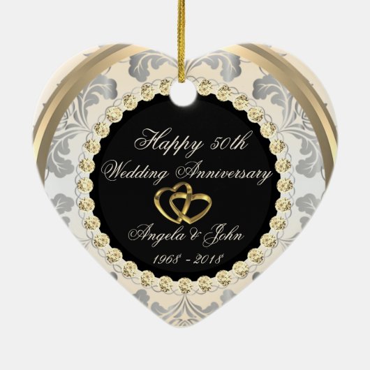 ダイヤモンド 50周年結婚記念 セラミックオーナメント (裏面)