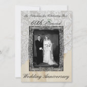 ダイヤモンド 60周年 結婚記念日 写真 招待状 (正面)