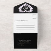 ダイヤモン結婚ドの60周年記念写真ブラック オールインワン招待状 (外側)