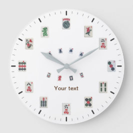 ダイヤルでマジョングタイルのパーソナライズデザイン ラージ壁時計