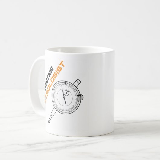 ダイヤルの表示器のマスターの度量衡学のコーヒー・マグ! コーヒーマグカップ (正面左)