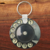 ダイヤルディスクヴィンテージレトロ電話番号ディスク回転盤 キーホルダー (正面)