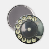 ダイヤルディスクヴィンテージレトロ電話番号ディスク回転盤 マグネット (正面/裏面)