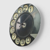 ダイヤルディスクヴィンテージレトロ電話番号ディスク回転盤 ラージ壁時計 (傾斜)