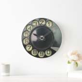 ダイヤルディスクヴィンテージレトロ電話番号ディスク回転盤 ラージ壁時計 (ホーム)