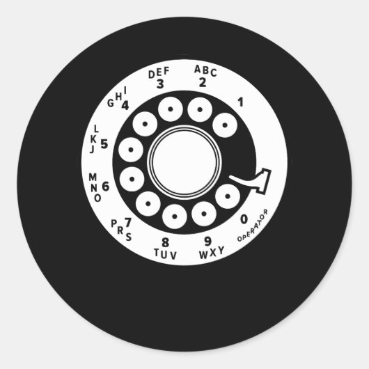 ダイヤルプレートロータリダイヤル電話ヴィンテージ電話Lan ラウンドシール (正面)