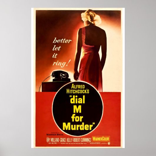 ダイヤルMを廻せ 1954 映画ポスター印刷 A5-A1 ポスター (正面)