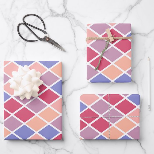 ダイヤ数々のモンドの形 ラッピングペーパーシート (正面)