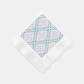 ダイヤ柄ブルーパターン 縁ありカクテルナプキン (角)