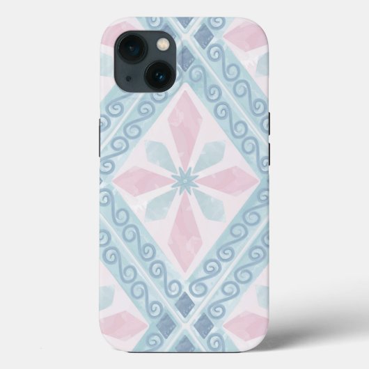 ダイヤ柄ブルーパターン Case-Mate iPhoneケース (裏面)