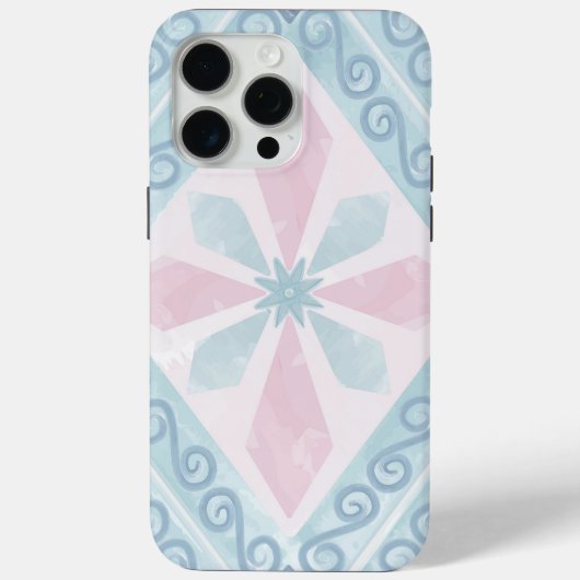 ダイヤ柄ブルーパターン Case-Mate iPhoneケース (裏面)