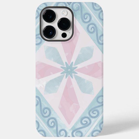 ダイヤ柄ブルーパターン Case-Mate iPhoneケース (裏面)