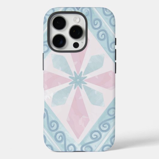 ダイヤ柄ブルーパターン Case-Mate iPhoneケース (裏面)