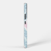 ダイヤ柄ブルーパターン SAMSUNG GALAXYケース (右側面)