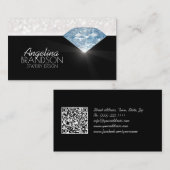 ダイヤ澄んモンドジュエリーデザイナーブラックカード 名刺 (正面/裏面)