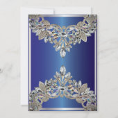 ダイヤ王室のモンド付き青結婚式招待状 招待状 (裏面)