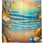 ダイヤ素晴らしモンドと真珠の海 シャワーカーテン (正面)