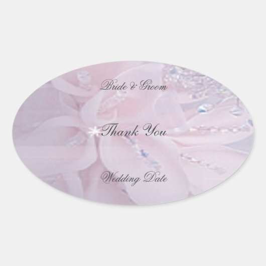 ダイヤ結婚モンドありがとう 楕円形シール (正面)