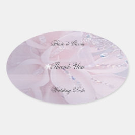 ダイヤ結婚モンドありがとう 楕円形シール