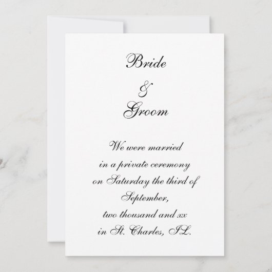 ダイヤ結婚モンドのリングや輪セット結婚発表 案内状 (裏面)