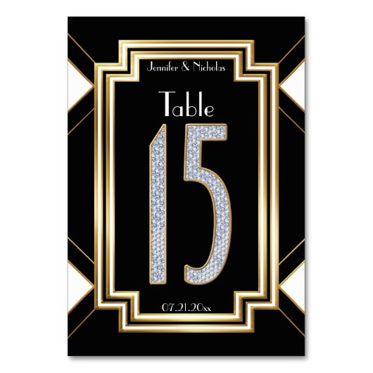 ダイヤ結婚モンドアールデコ表15 テーブルナンバー (正面)