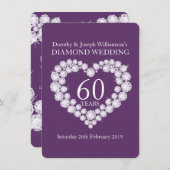 ダイヤ結婚モンドハート60パーティー招待状 招待状 (正面/裏面)