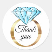 ダイヤ結婚モンドリングや輪ありがとう ラウンドシール (正面)
