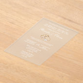 ダイヤ結婚モンド環アクリル アクリル招待状 (レイダウン)