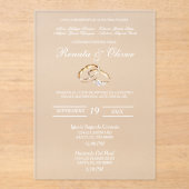 ダイヤ結婚モンド環アクリル アクリル招待状 (正面)