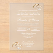 ダイヤ結婚モンド環アクリル アクリル招待状 (正面)