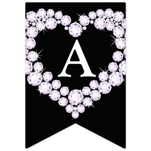 ダイヤ結婚モンド60周年記念写真ブラック バンティングフラッグ (第3の旗)