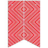 ダイヤ赤と白モンド模様の背景 バンティングフラッグ (第2の旗)