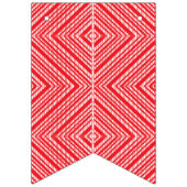 ダイヤ赤と白モンド模様の背景 バンティングフラッグ (第1の旗)