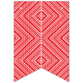 ダイヤ赤と白モンド模様の背景 バンティングフラッグ (第3の旗)