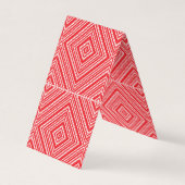 ダイヤ赤と白モンド模様の背景 名刺 (正面)