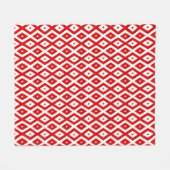 ダイヤ赤と白ン フリースブランケット (正面(横))