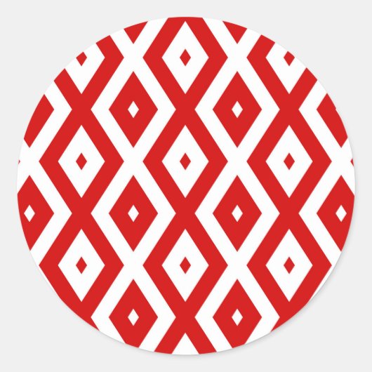 ダイヤ赤と白ン ラウンドシール (正面)