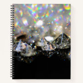 ダイヤ離れモンド名前をカスタムするブラックスクールギア ノートブック (正面)