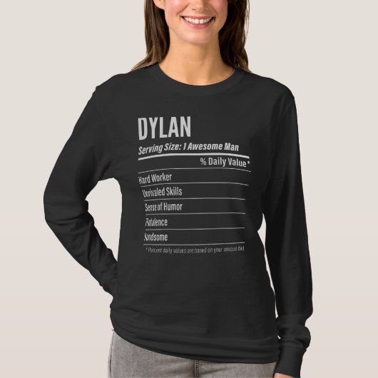 ダイランサービングサイズ栄養ラベルカロリー Tシャツ (正面)