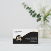 ダイレクタ・ビジネス・カード・金ゴールド・クラッパーボードのアイコン 名刺 (スタンド正面)