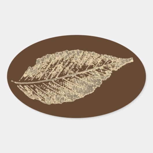 ダイレクト自然リーフプリントシール 楕円形シール (正面)