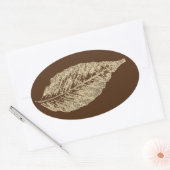 ダイレクト自然リーフプリントシール 楕円形シール (封筒)