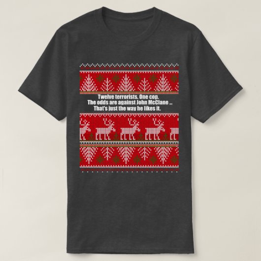 ダイ懸命クリスマスセーター Tシャツ (デザイン正面)