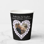 ダイ結婚ヤモンドの60周年記念写真ブラック 紙コップ (正面)