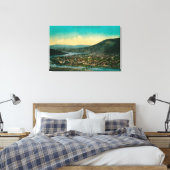 ダウソン、アラスカユーコン地域タウンビュー キャンバスプリント (インサイチュ (寝室))