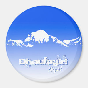 ダウラギリ山脈ネパールブルーアンドホワイト マグネット