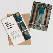 「ダウンだ」フォトコラージュモダン卒業式 案内状