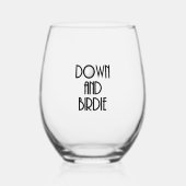 ダウンとバーディー ステムなしワイングラス (正面)