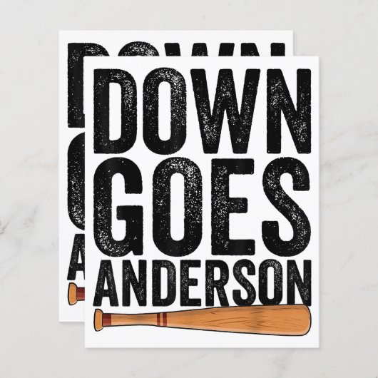 ダウンはアンダーソン野球おもしろいギフト・アンダーソン (正面/裏面)